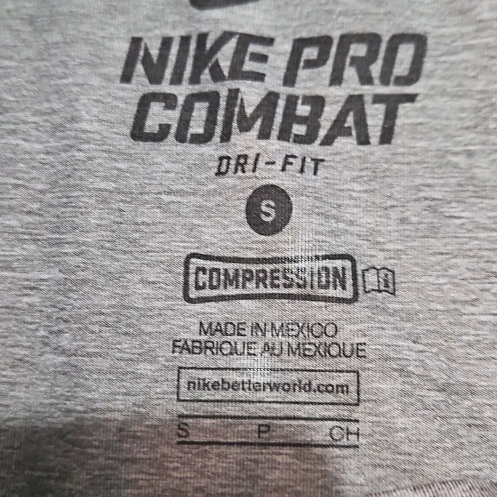 Nike Women's Pro Combat Gray Long Sleeve Top Size Small